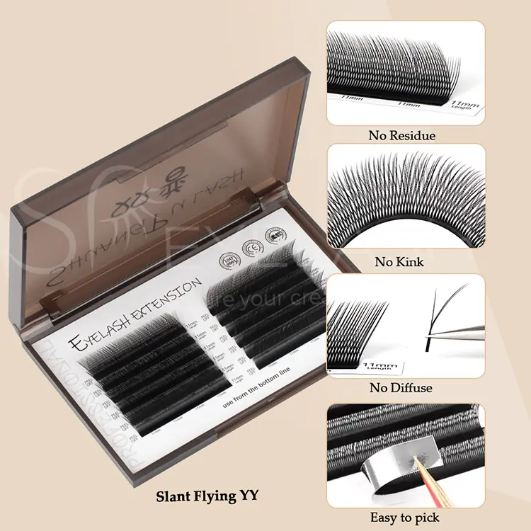 slant ບິນຮູບຮ່າງຂອງ lashes ຮູບຮ່າງ